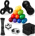7Pack Fidget Toys Adults Set Sensory Pack Toys Fidgets for Kids Adults Autistic Sensory Autism Toys ADHD Stress Relief Toys School Treasure Box Classroom Prizes Goodie Bag Filler（Random Color）