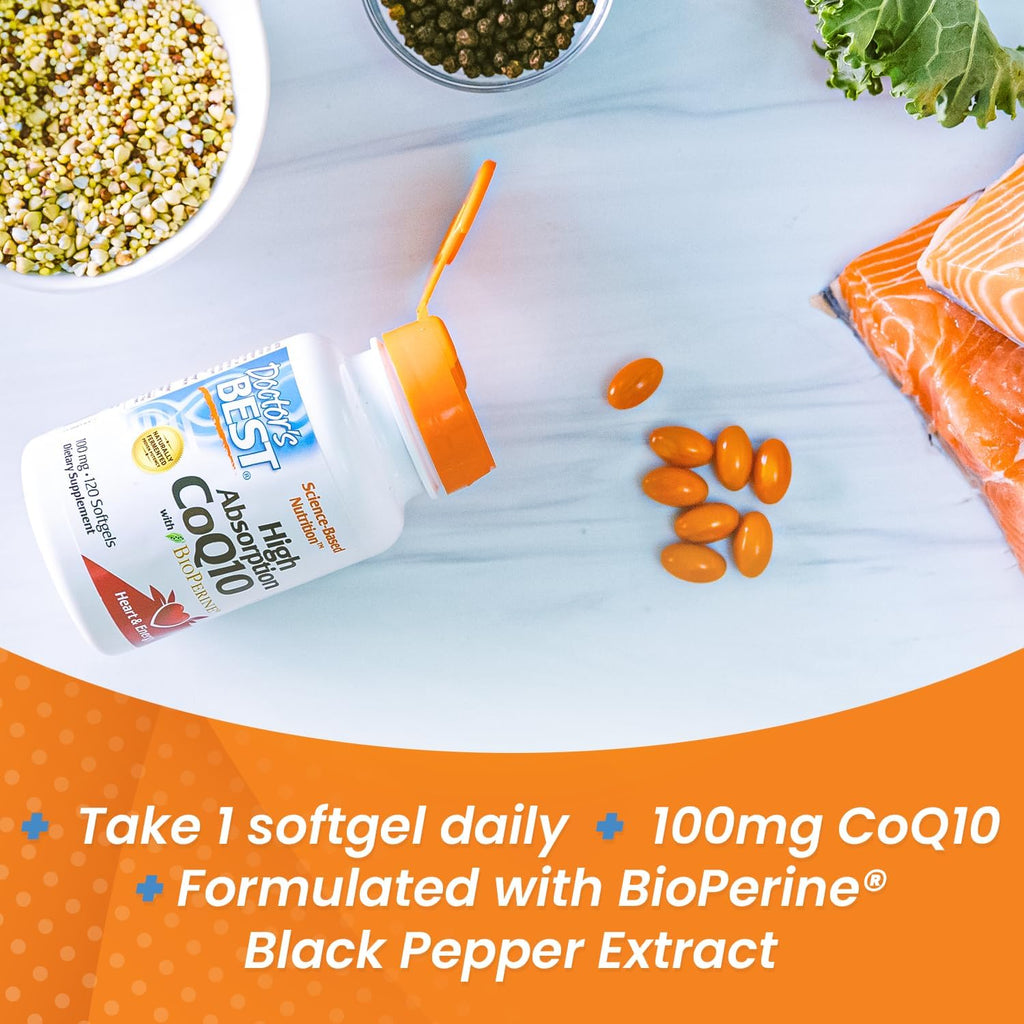 Doctor's Best High Absorption CoQ10 with BioPerine, 100 mg, 120 Count B864960