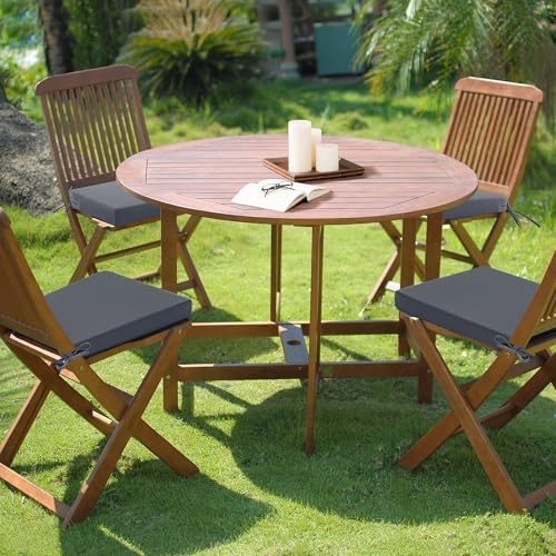 Outdoor Chair Cushions Set of 4, Waterproof Patio Seat Cushions with Ties, Black A5741