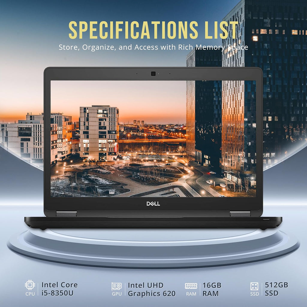 DELL Latitude 5490 14" FHD Business Laptop, i5-8350U, 16GB RAM, 512GB SSD, Windows 11 Pro G224843