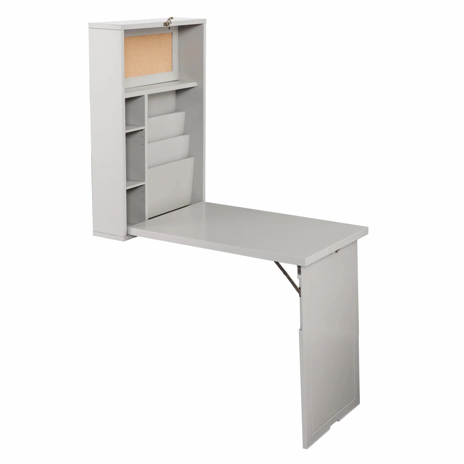 HomeRoots Gray Fold Out Wall Mount Desk B563