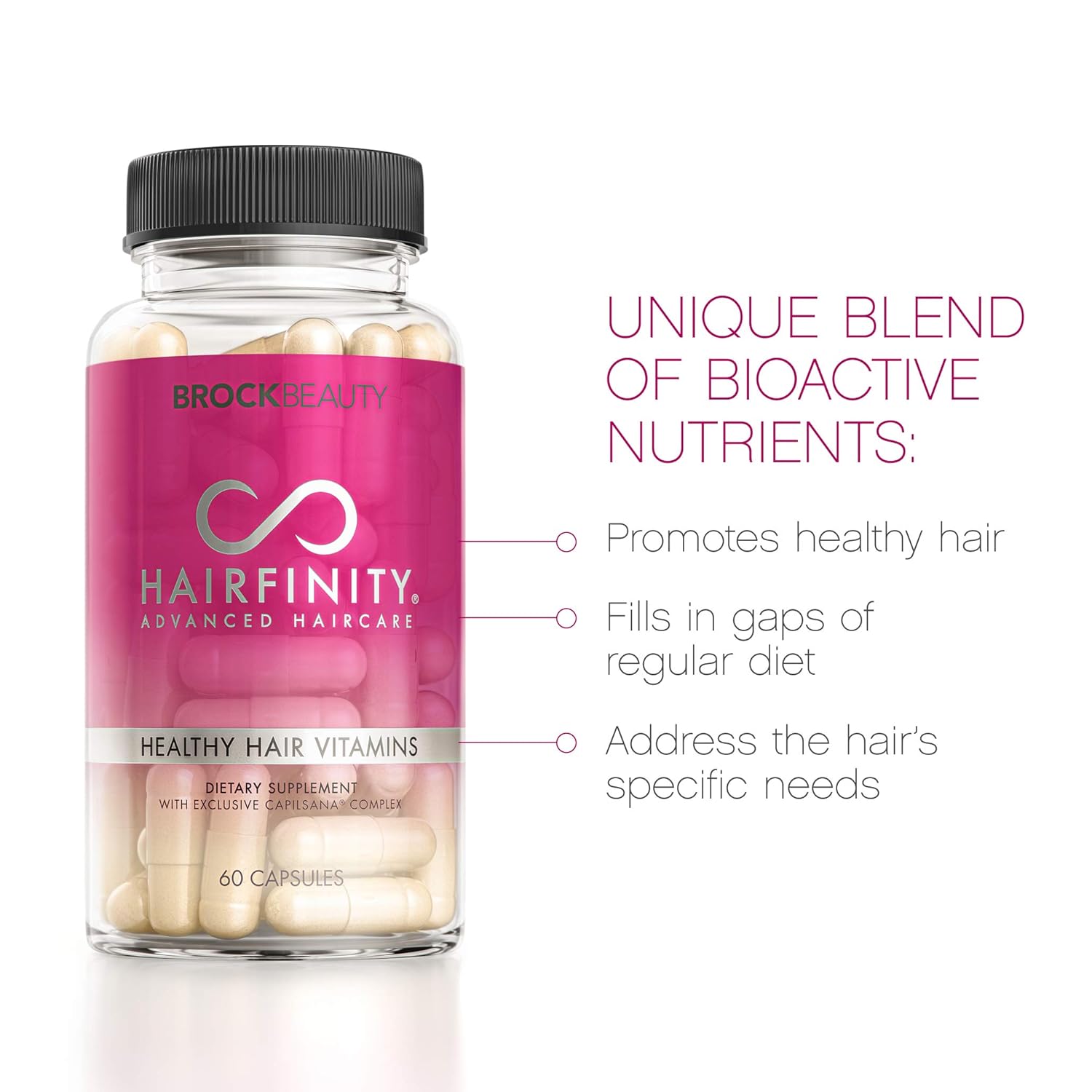 Hairfinity Hair Vitamins with Biotin and Amino Acids, Vegan, 60 Veggie Capsules P3692
