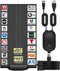 Amplified Outdoor/Indoor Digital TV Antenna – 2024 Powerful Amplifier Signal Booster up to 500+ Miles Range Support 4K 1080p Full HD Smart and Older Tvs