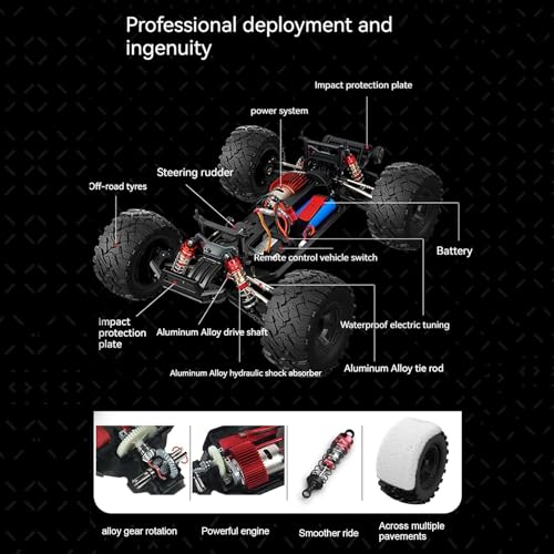 Fast Remote Control Car 4x4 All Terrain RC Truck 1:10 4WD Off Road with Headlights M11416