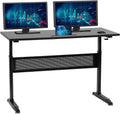 Standing Desk Converter Computer Workstation Height Adjustable Desk Large Desktop Stand Up Desk Ergotron Laptop Sit-Stand Desk Fit Dual Monitor for Home Office Black,48inches
