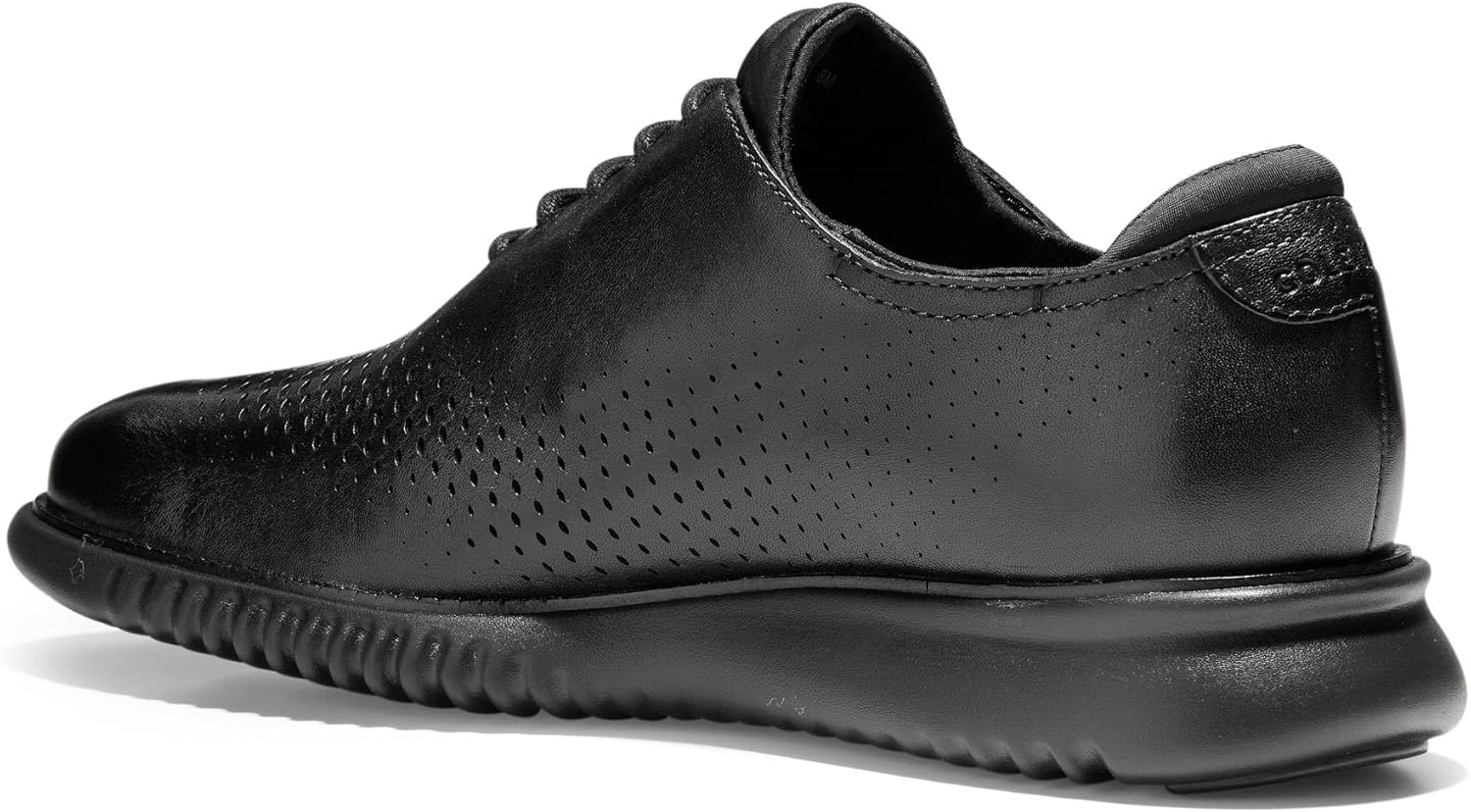 Cole Haan Men's 2.Zerogrand Laser Wingtip Oxford Black Leather M4406