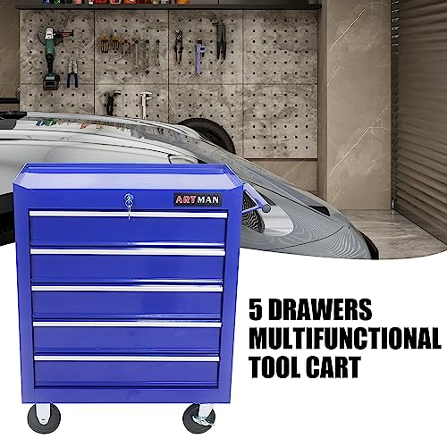 5-Drawer Rolling Tool Cart with Wheels, Black V51953