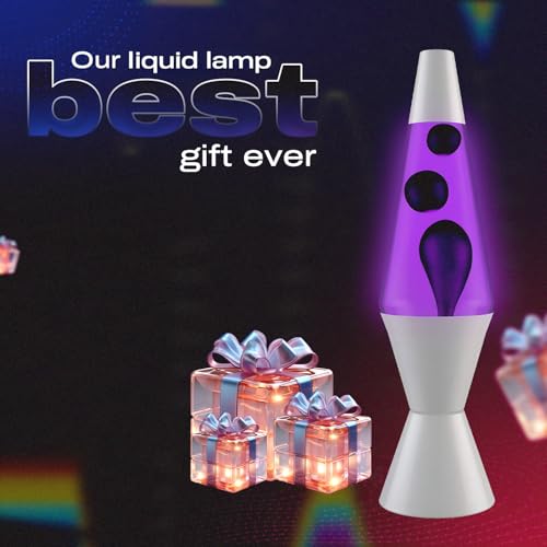 Motion Lamp Classic Liquid Motion Lava Night Light, Silver Base, Black and Purple N978246