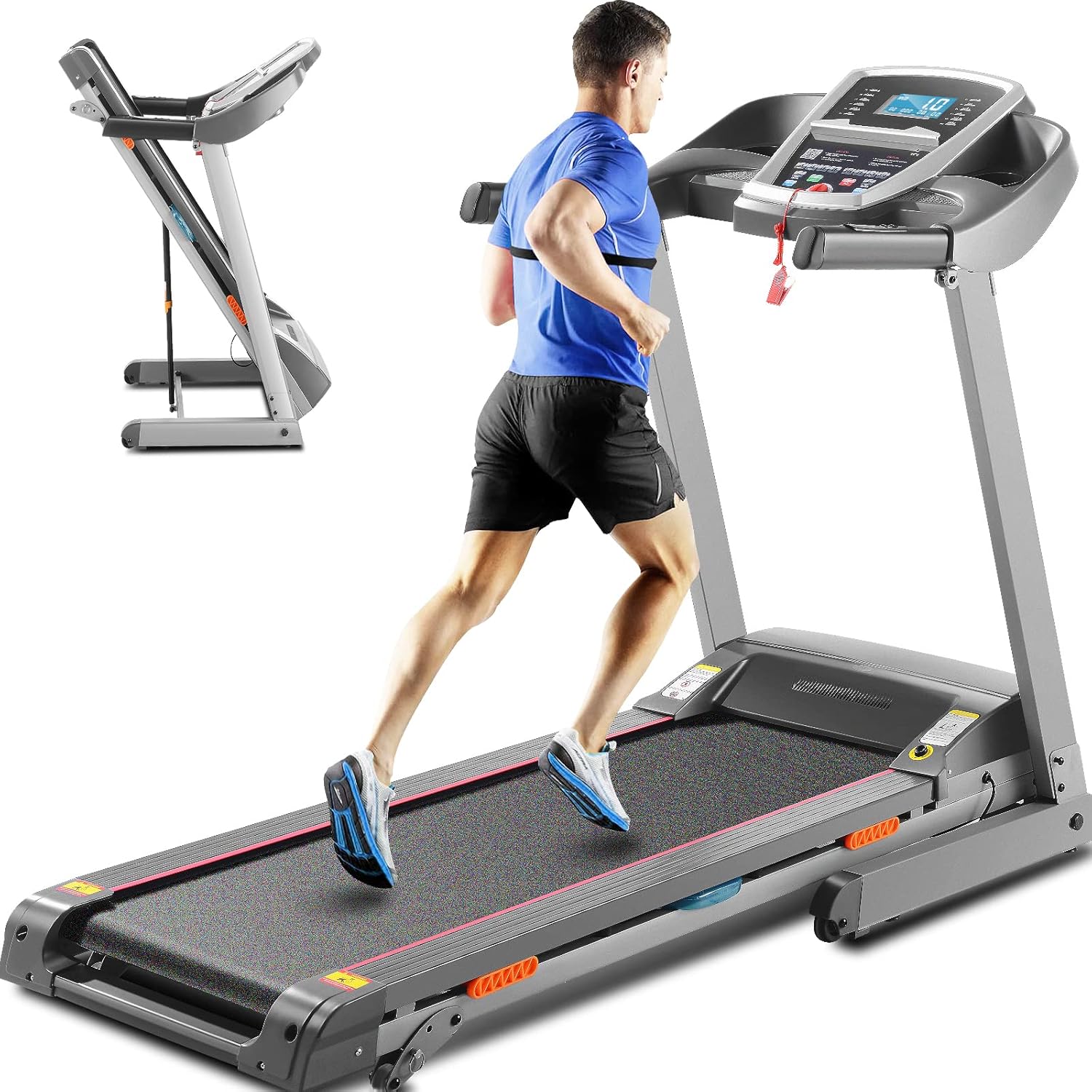 ANCHEER Treadmill, 3.0 HP Treadmill with Incline for Home, 300LBS Capacity Electric Treadmill with APP Control, Preset Program, Armrest Button Heart Rate, Running Machine for Home/Gym Workout