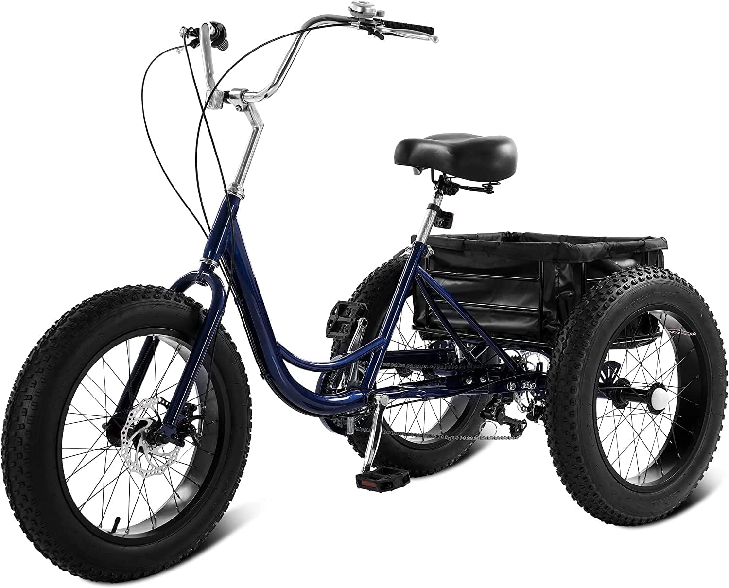 GIZMAC Adult Tricycle, 7 Speed Tricycle for Adults, 20" 3 Wheel Bikes for Adults with Basket, Adult Tricycles for Women Seniors Men, Three Wheel Tricycle for Dogs Beach, Cargo Trike Tricycle