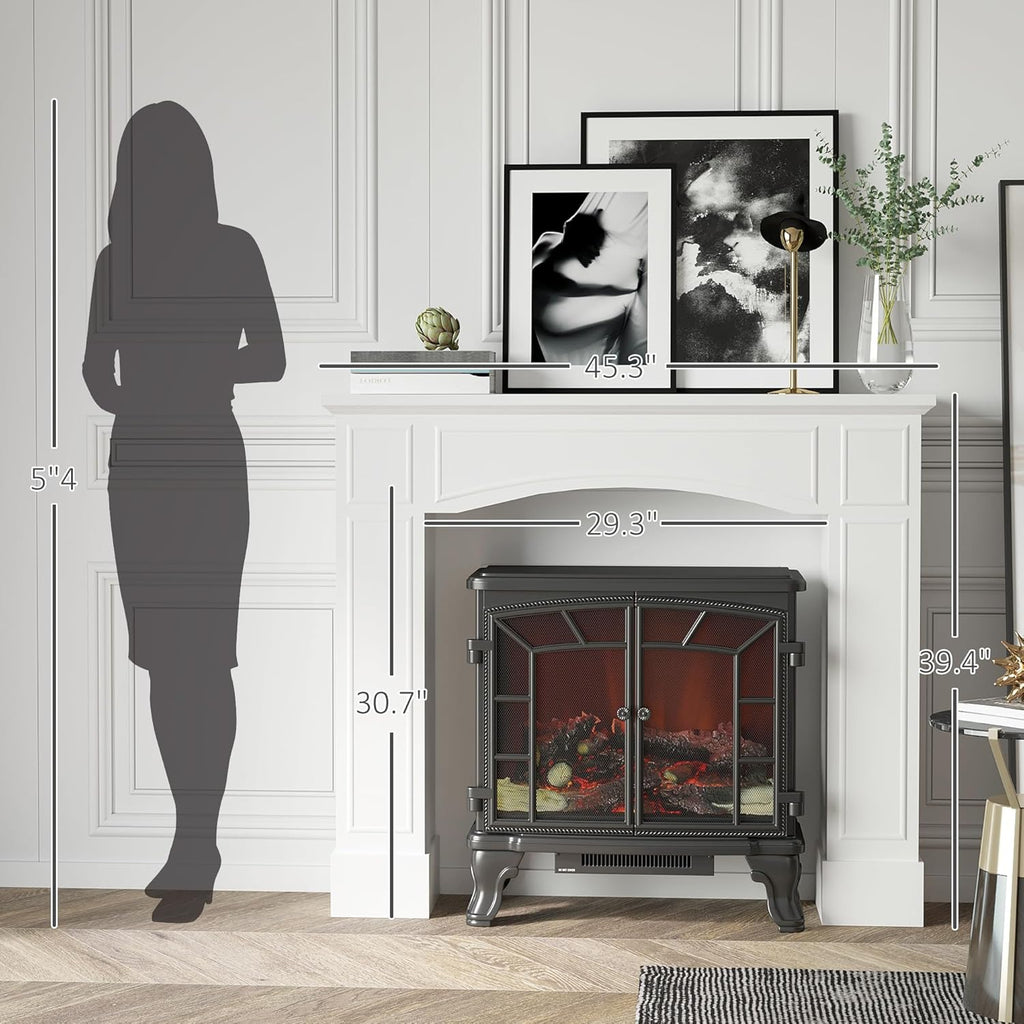 HOMCOM Modern Fireplace Mantel Surround, White, 29" H972824
