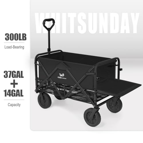Collapsible Double Decker Wagon with Tailgate, All-Terrain Wheels U8438