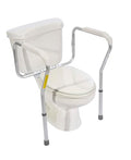 Essential Medical Supply Height Adjustable Standing Toilet Safety Rail - Sturdy Frame with Foam Handles for Elderly and Seniors, Perfect for Added Safety and Support While Using The Toilet