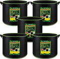 FEPITO 5 Pack 10 Gallon Grow Bags Heavy Duty Aeration Fabric Pots Plant Grow Bags with Handles Thickened Nonwoven Fabric Pots for Vegetable Fruits Flowers Plant