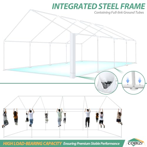 COBIZI 20x40 Party Tent Heavy Duty with Removable Sidewall, White S4012