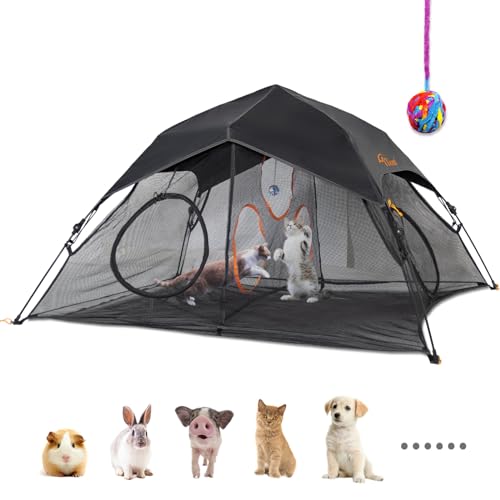 X-Large Catio Outdoor Cat Enclosure and Cat Tower Tent, 3-Tier Portable Foldable, Two Doors Z502328