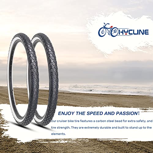 Hycline 2 Pack Bike Tire 24/26x2.125 Inch Folding Replacement Tire D299