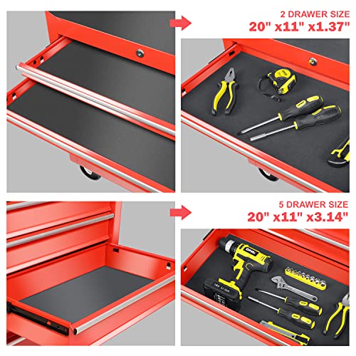 DNA MOTORING 7-Drawer Rolling Tool Cabinet Chest with Keyed Locking System, Green M137