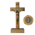 KUXBET Crucifix Cross Catholic 10.7 Inch Wooden Jesus Christ Wall Hanging or Tabletop G934