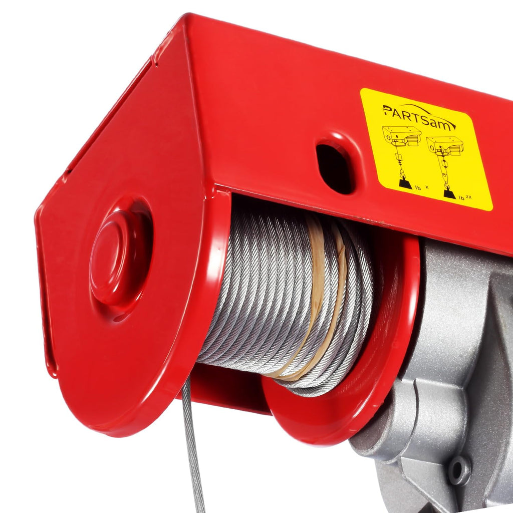 Partsam 440lbs Electric Cable Hoist Wireless Remote 120V Overhead Winch P968157