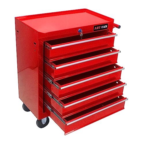 5-Drawer Rolling Tool Cart with Wheels, Black V51953