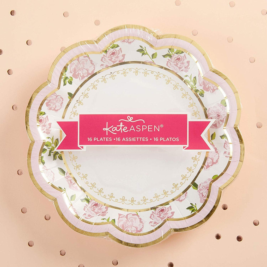 Kate Aspen 32 Pcs Floral Paper Plates, 7 Inch, Pink P4375