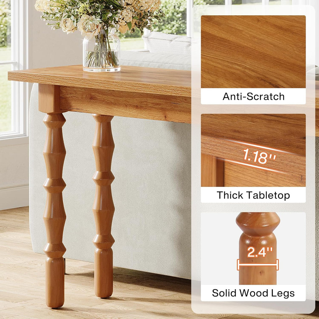 Tribesigns 70.9-Inch Console Table for Entryway with Solid Wood Legs L78418