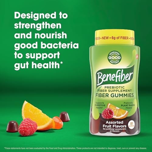 Benefiber Prebiotic Fiber Supplement Gummies, Assorted Fruit Flavor, 81 Count S747808