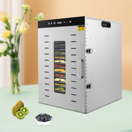 16 Tray Stainless Steel Food Dehydrator with Adjustable Temperature and Timer Q37753