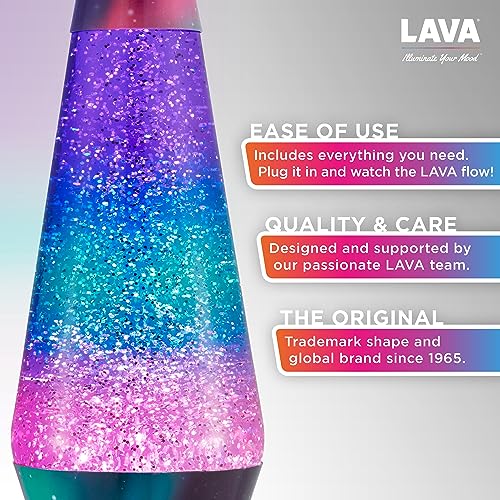 Lava® Lamp 14.5" Polar Glimmer Motion Light, Silver Glitter, Multicolor Base A86512