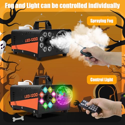 1200W Professional Fog Machine with DJ Light System and Wireless Remote T6484