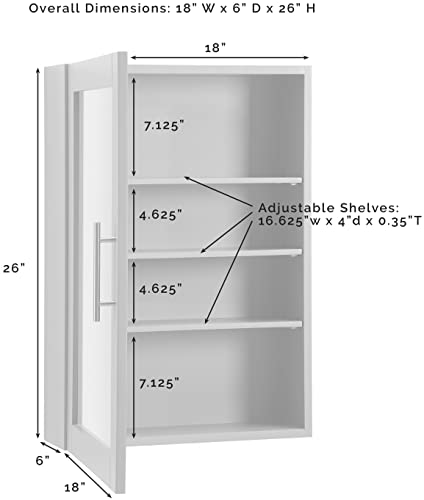 Crosley Furniture Savannah Wall Mounted Medicine Cabinet, White G910