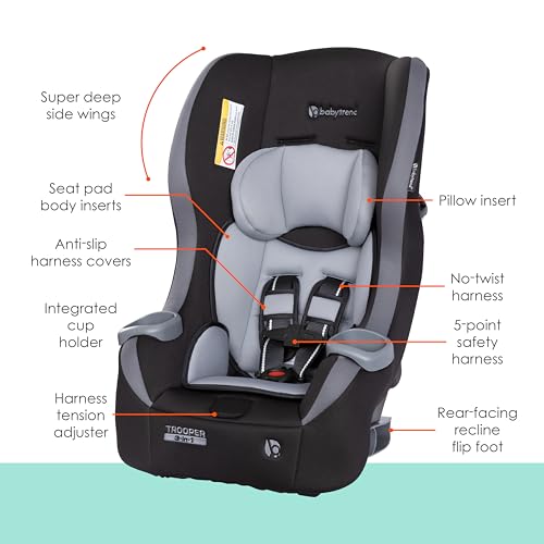 Baby Trend Trooper 3-in-1 Convertible Car Seat, Dash Black M532351