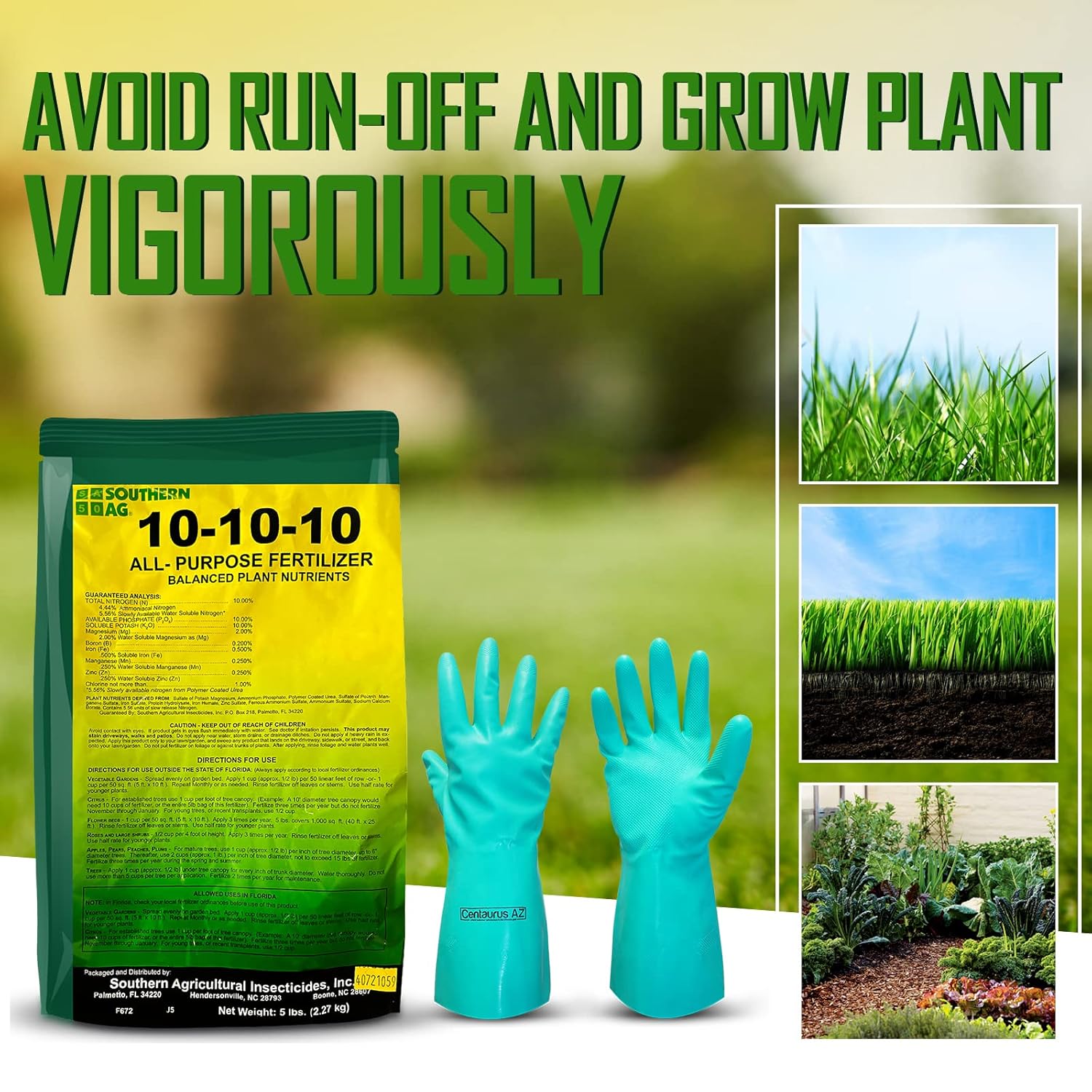 Southern Ag Fertilizer 10-10-10 All-Purpose Granular Fertilizer for Vegetables, Flowers & Trees, 5LB E7689