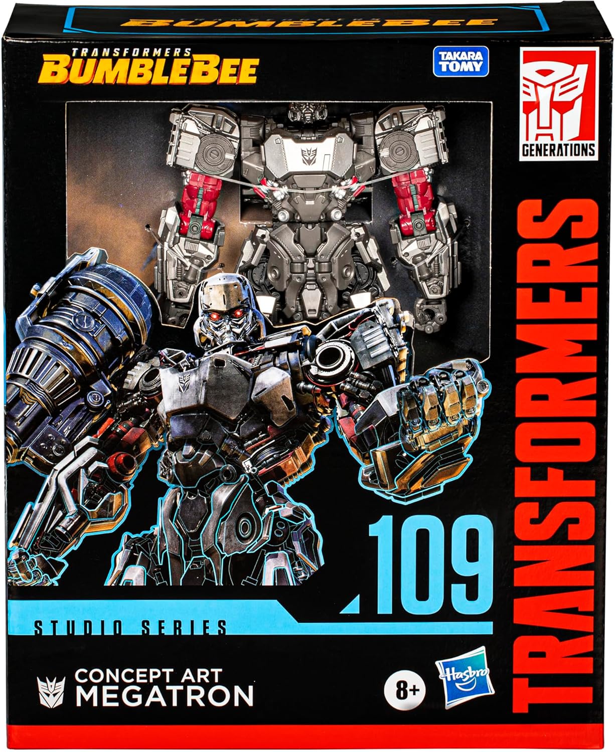 Transformers Studio Series Leader Bumblebee 109 Concept Art Megatron Action Figure, 8.5-inch D865