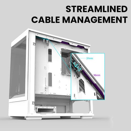 Zalman P10 Micro ATX PC Case, White, Tempered Glass, ARGB Fan A7091