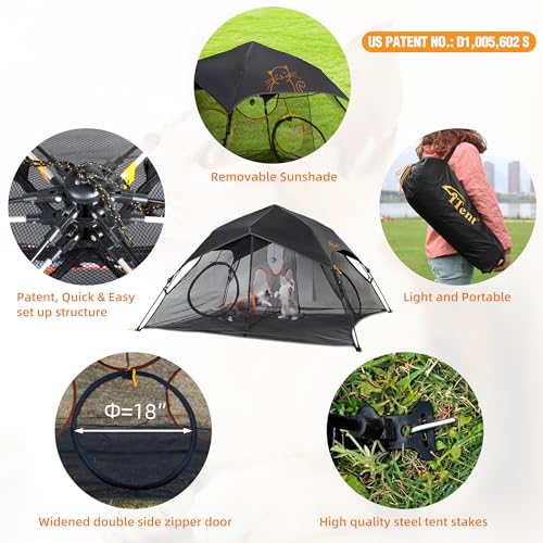 X-Large Catio Outdoor Cat Enclosure and Cat Tower Tent, 3-Tier Portable Foldable, Two Doors Z502328