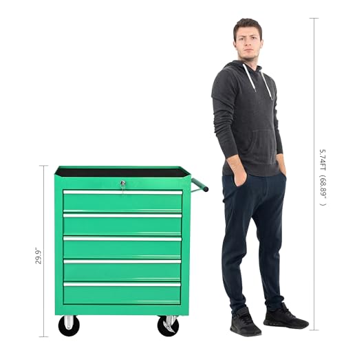 5-Drawer Rolling Tool Chest with Brake Casters, Black E95317