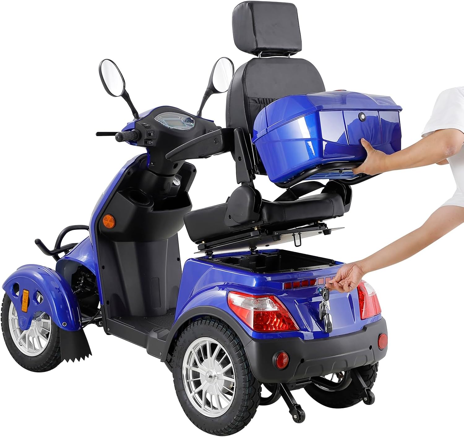 Heavy Duty 4-Wheel Mobility Scooter 800W for Adults & Seniors, Blue I848