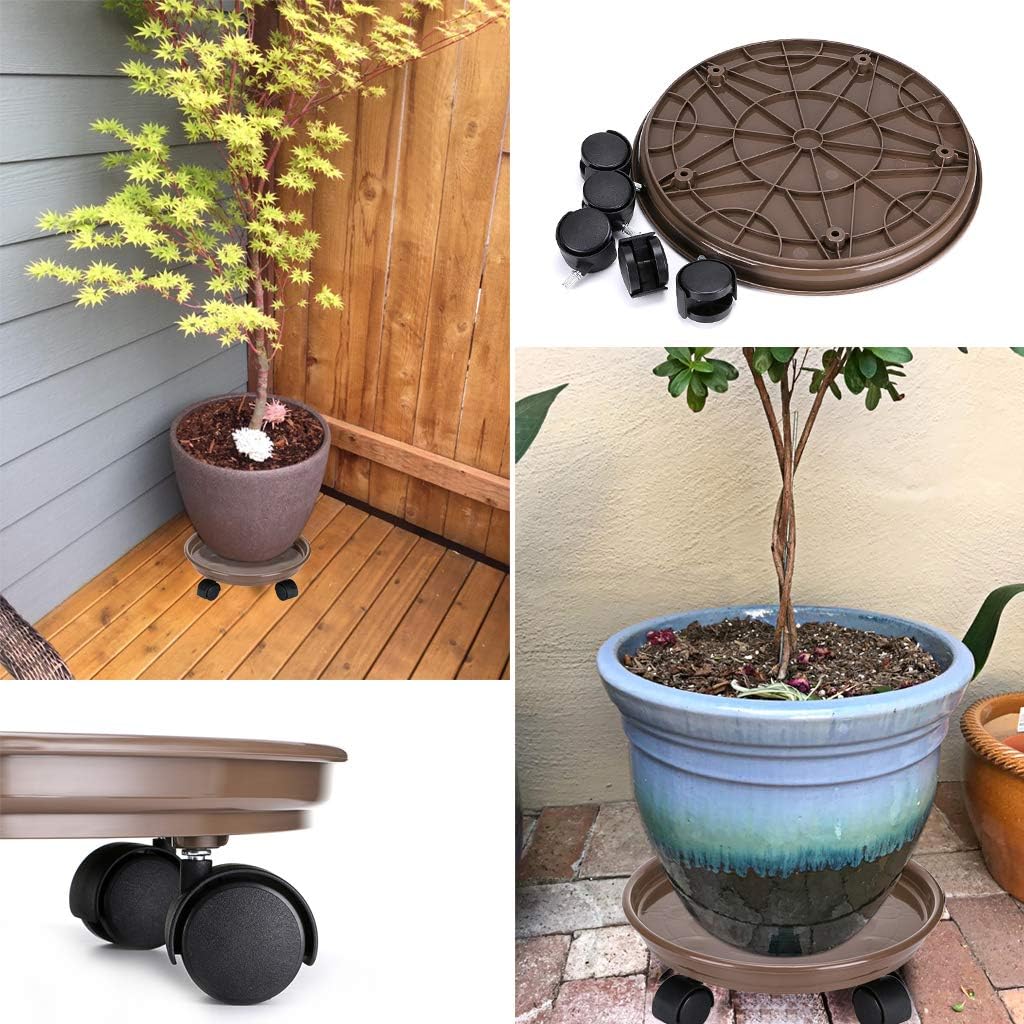 Skelang 2 Packs 15.5" Plant Caddy with Casters, Plant Dolly for Heavy Planter M600807