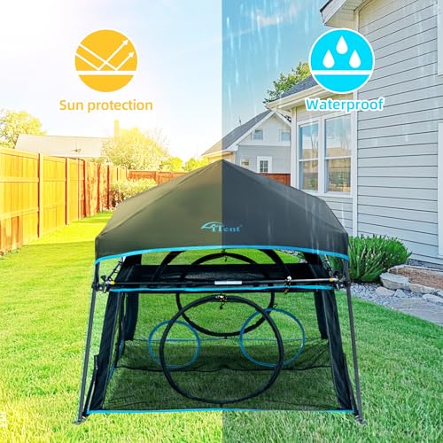X-Large Catio Outdoor Cat Enclosure and Cat Tower Tent, 3-Tier Portable Foldable, Two Doors Z502328