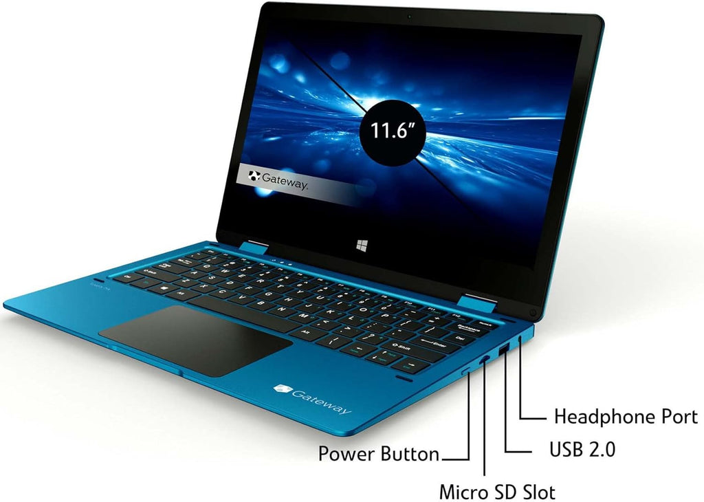 Gateway 11.6" HD 2-in-1 Convertible Laptop, Intel N4020, 4GB RAM, 64GB SSD, Renewed U691