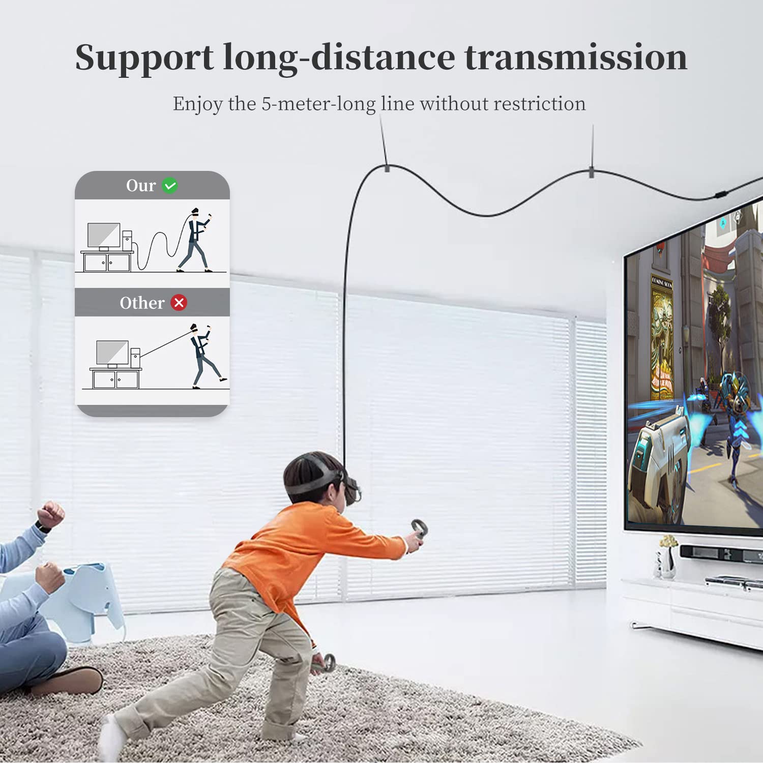 Link Cable for Oculus Quest 3/Quest 2, USB 3.0 to USB C, 16FT N90443