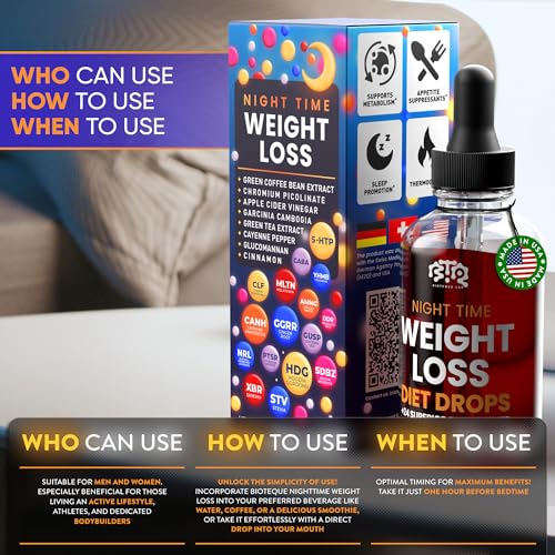 Night Time Weight Loss Diet Drops - Appetite Control, Fat Burner P6189