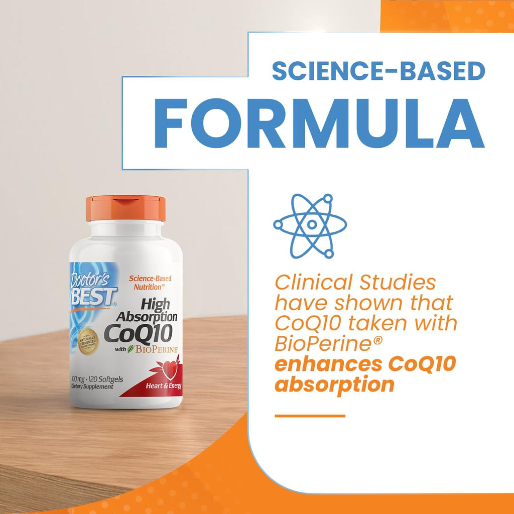 Doctor's Best High Absorption CoQ10 with BioPerine, 100 mg, 120 Count B864960