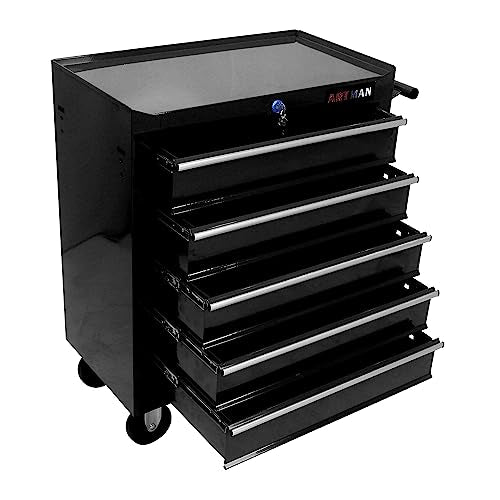 5-Drawer Rolling Tool Cart with Wheels, Black V51953