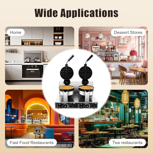 Commercial Electric Waffle Maker 2400W Double-Head Non-Stick Belgian K169