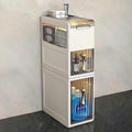 Bathroom Narrow Cabinet Small Bathroom Floor Storage Cabinet, Narrow Bathroom Organizer with Drawers and Wheels, Slim Toilet Paper Storage Cabinet for Small Space and Corner ()