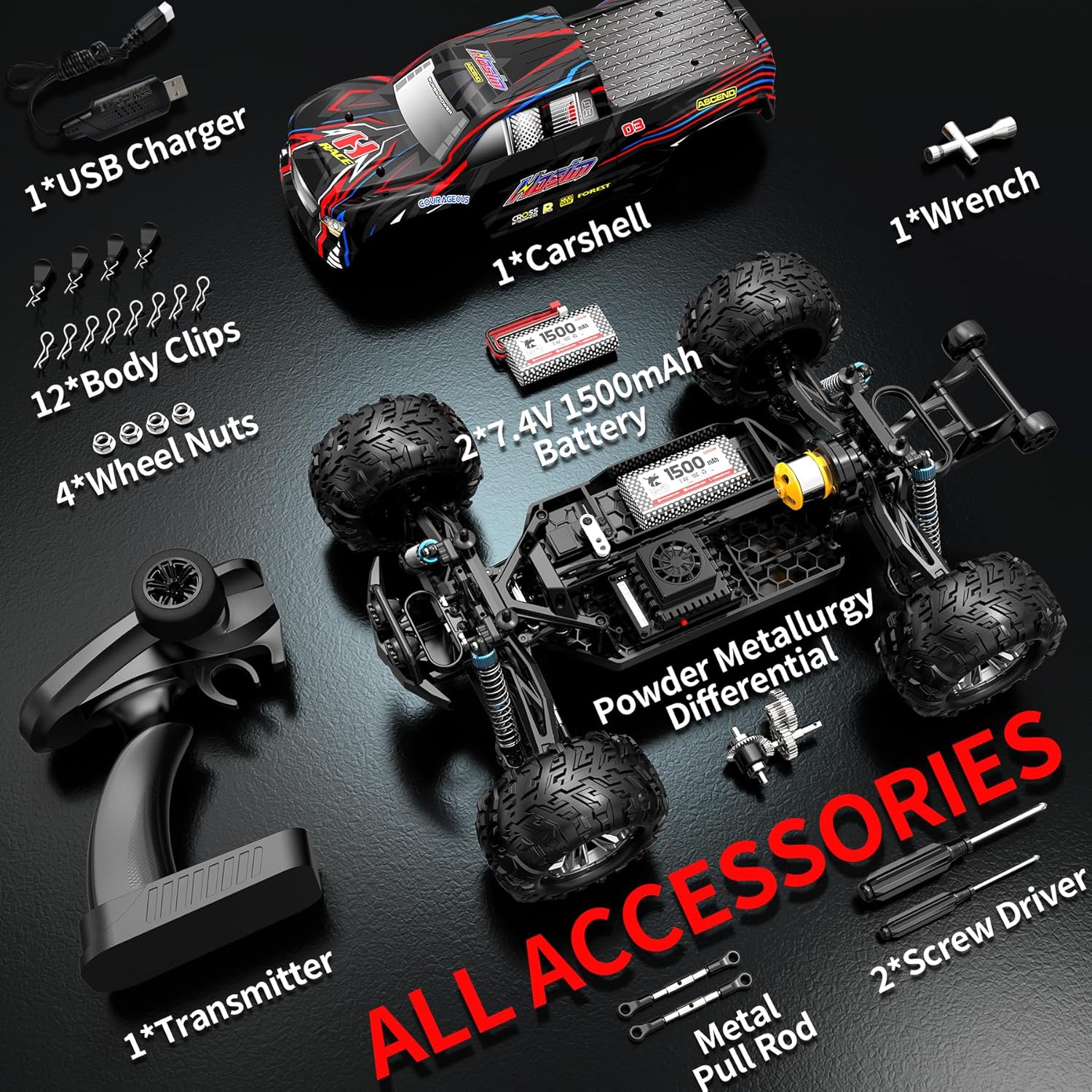 Hosim 1:10 Scale 48+ KMH Remote Control Car for Adults Boys K29929