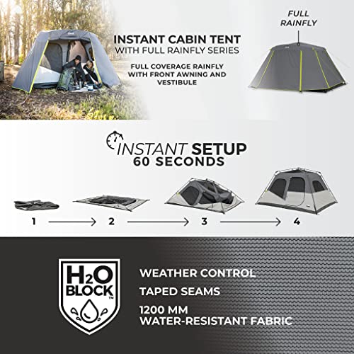 CORE Instant Cabin Tents 6 Person Family Pop Up Camping Tent R26561